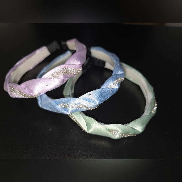 Chic Satin Headband Trio - Lavender, Sky Blue, Mint, Nrand New! - Picture 1 of 3